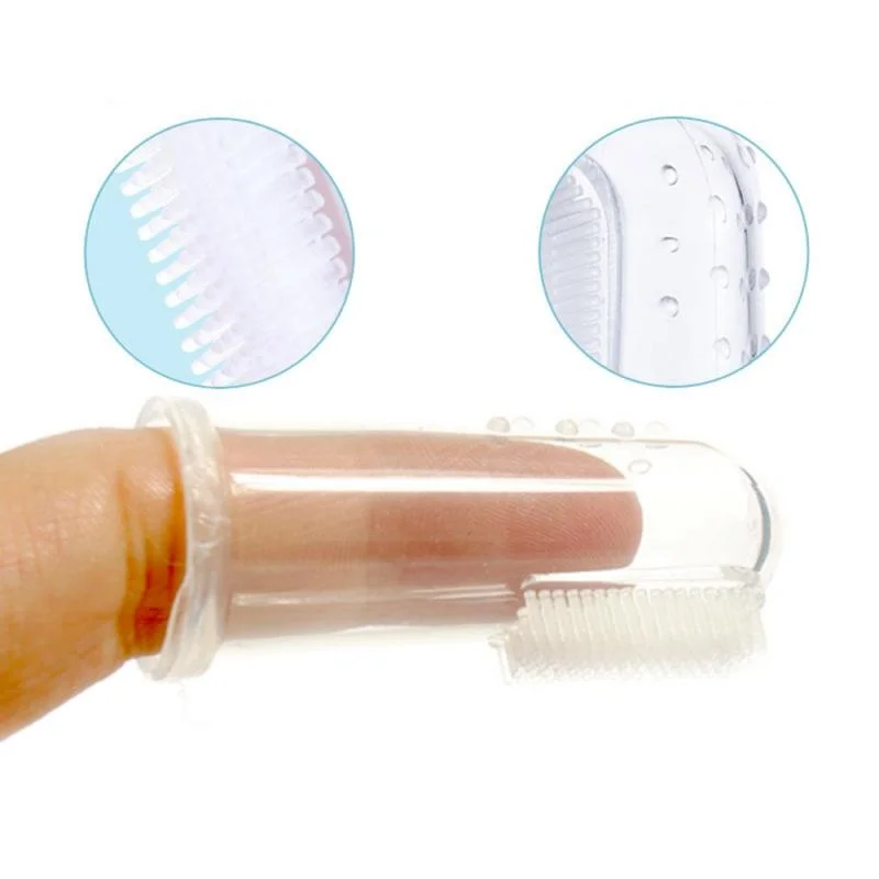 

QY New hot sale baby children's teeth cleaning soft silicone baby toothbrush rubber cleaning baby toothbrush, 3 colors