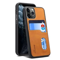 

Suteni Amazon Hot Selling Handmade Cell Phone Case Card Holder Leather Wallet Custom Cases For iphone 11 Pro Max Case