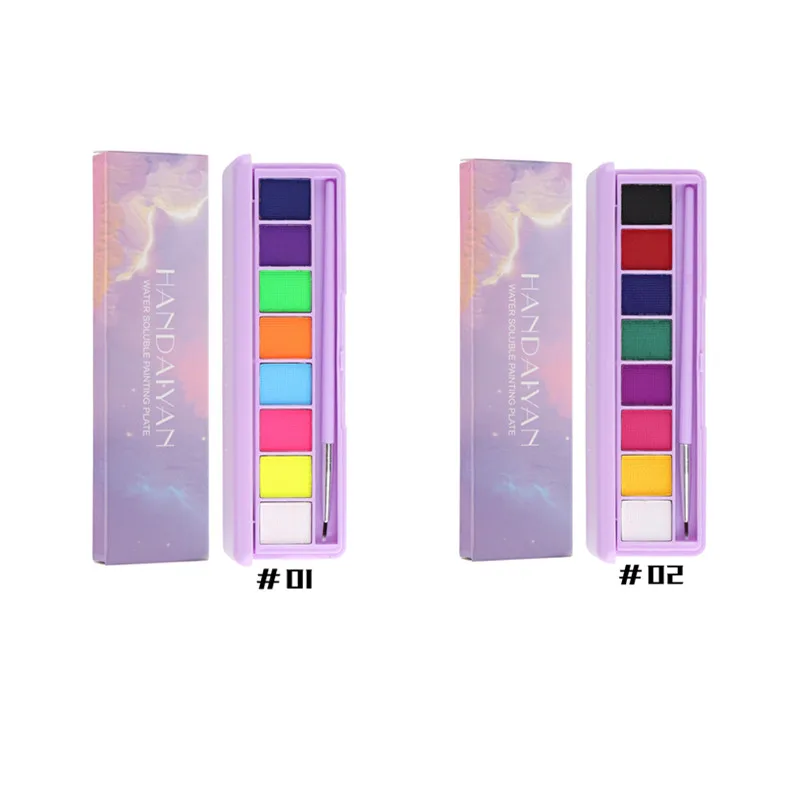 

Haidaiyan 8colors water soluble body paint cream set eyeliner eyeshadow ultraviolet luminous painting plate face pigment kit