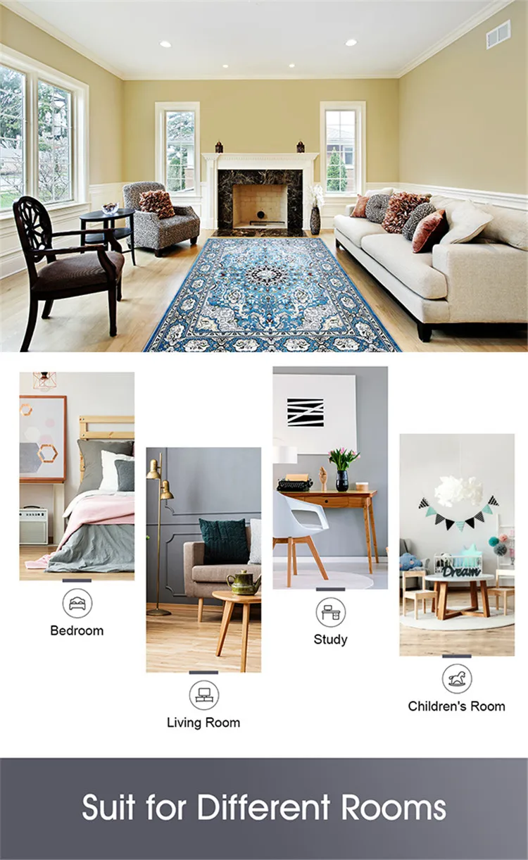 digital Printed 100% polyester 2020 new style  carpet for living room