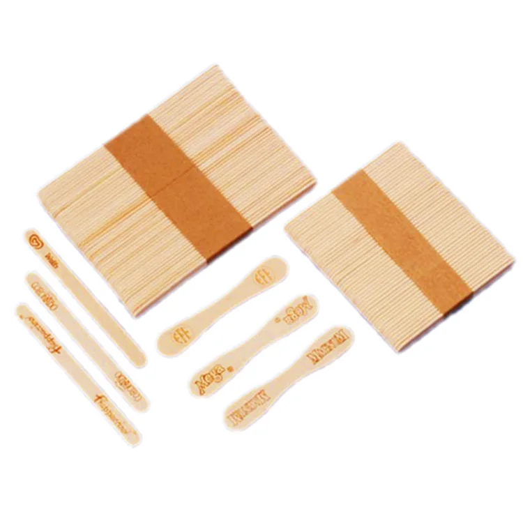 Custom printed 114mm Wooden Ice Cream Stick