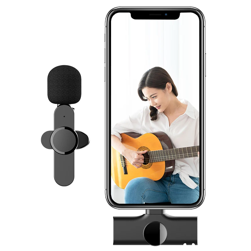 

20m Barrier-Free Connection Plug and Play Mini Portabable Reay-time Voice Syncs Lavalier Wireless Micphone for recorking studio