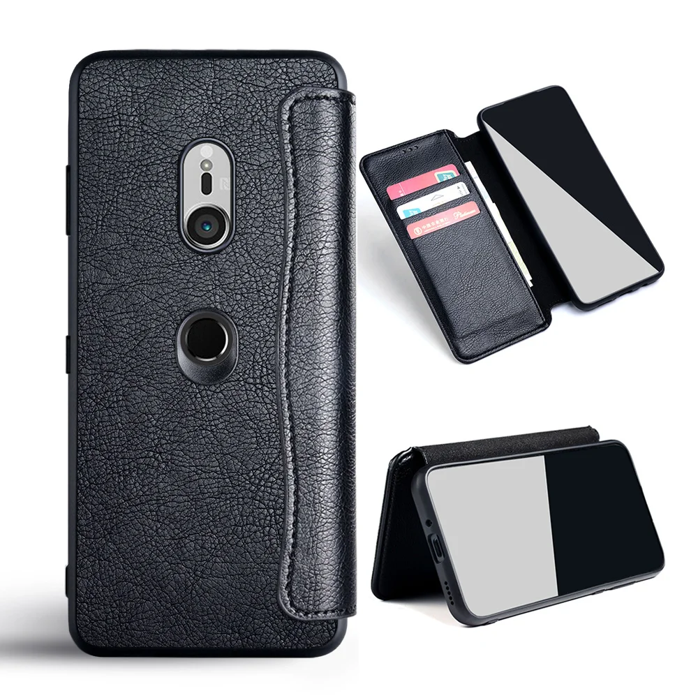 

Case for Sony Xperia XZ3 Flip cover Leather with card slot no magnet for Sony Xperia XZ3 case funda coque