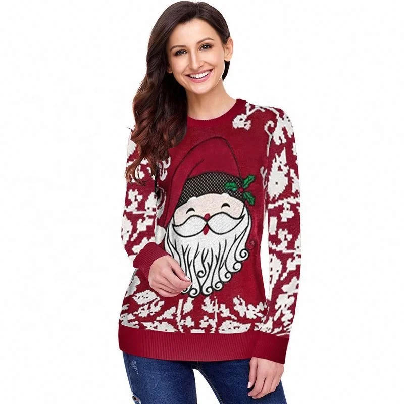 

Popular 2021 Wholesale Fashion Pullover Knitted Long Sleeve Crew Neck New Ugly Christmas Sweater