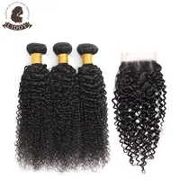 

LIDDY Brazilian Loose/Deep/Curly/ Hair 3 Bundles With Closure Raw Cuticle Aligned Hair Extensions Remy Human Hair