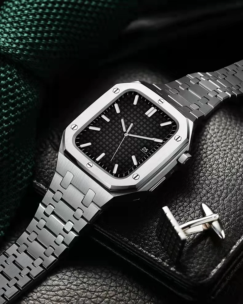

For Apple watch metal case stainless steel cases for apple watch 44mm Stainless Steel Smart Watch Case for Apple Iwatch Series