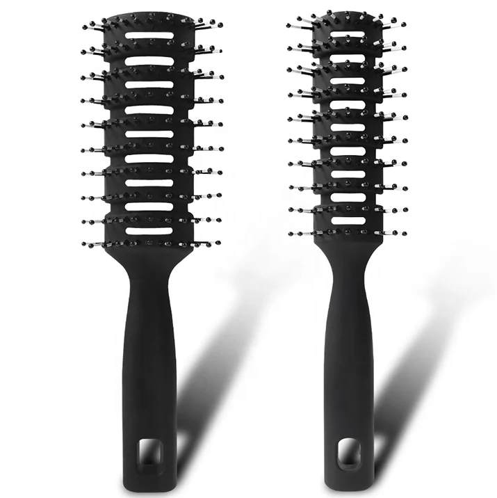 

Amazon Hot Anti-static Customized Black Rubber Plastic Men Styling Detangle Drying Vent Hair Brush