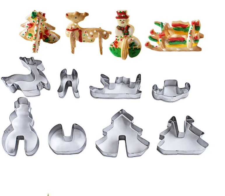 

3D Christmas Three-dimensional Cookie Mold Cake Mold Stainless Steel Biscuit Mold Baking Tools Kitchen Tools