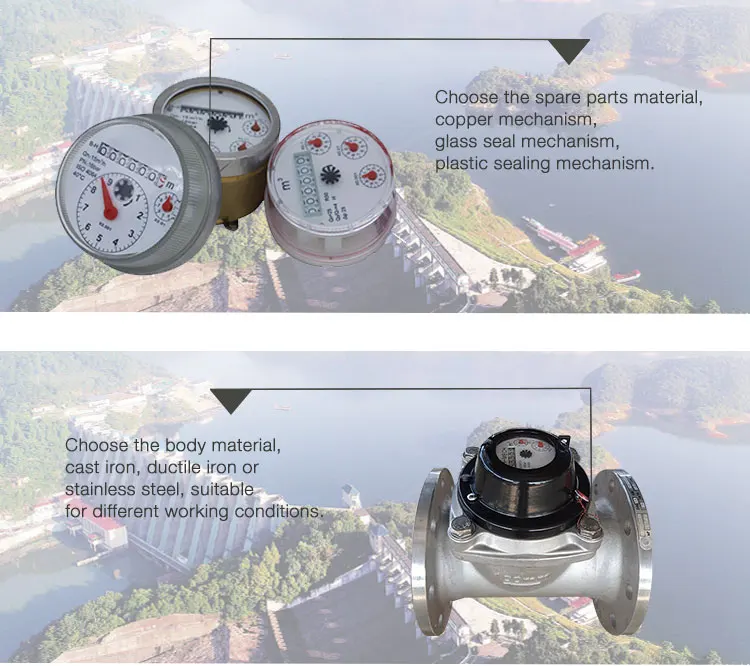 DN50 pulse flange removable element woltman water meters