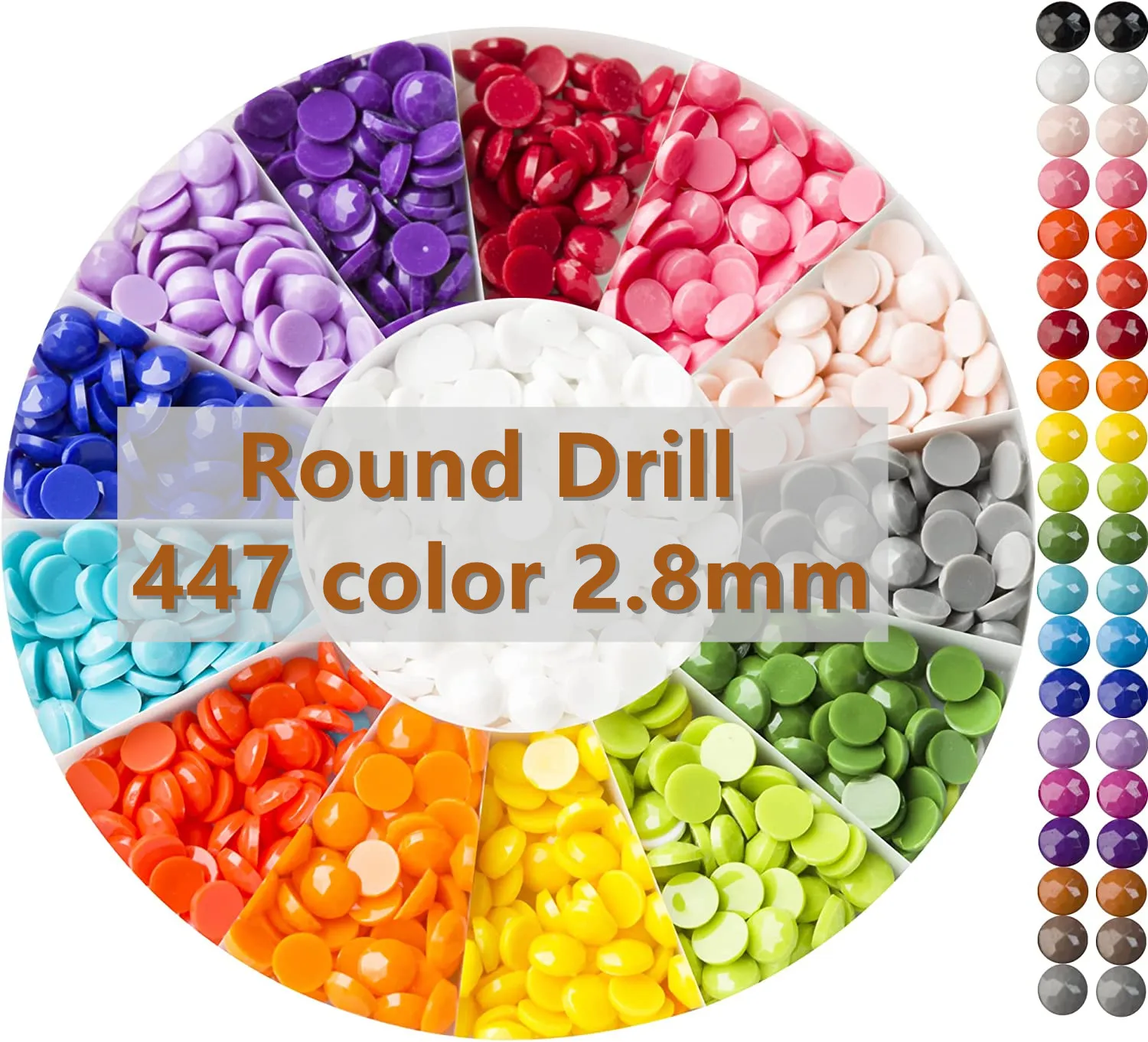 R-01 DMC 447 Colors 2.8mm Round Acrylic Mosaic Embroidery Beads Diamond Art Painting Round Drill