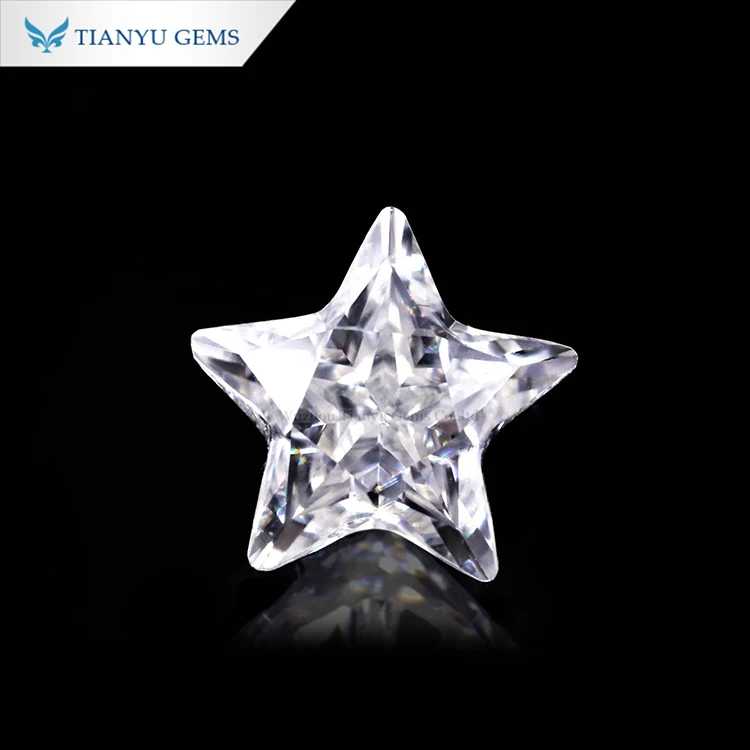 Tianyu gems custom cutting star shape moissanite diamonds loose moissanite