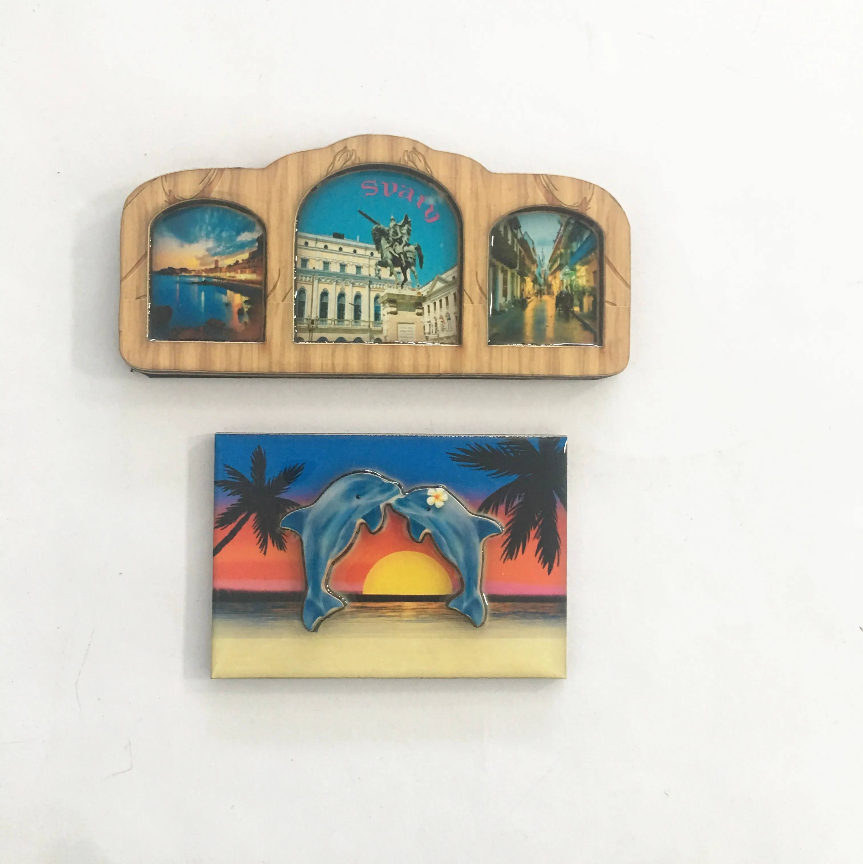 

3d Souvenir Metal Bottle Epoxy Laser Cutter Custom Wood Fridge Magnet, Full color