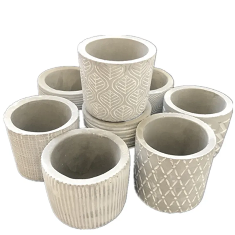 Various Small Cement Pot Molds Handmade Garden Desktop Decorating Planter Silicone Mold for Concrete