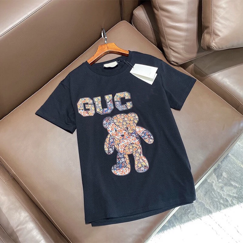 

hot selling 100% cotton tee shirt for women brand designer t shirts graphic print guccu clothes 2021 summer ladies guoci t-shirt