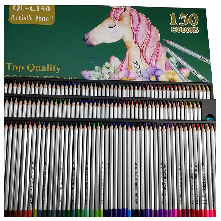 
150 Unique Colors Custom Wooden Water Color Pencil, Rainbow Color Pencil Set With Box 