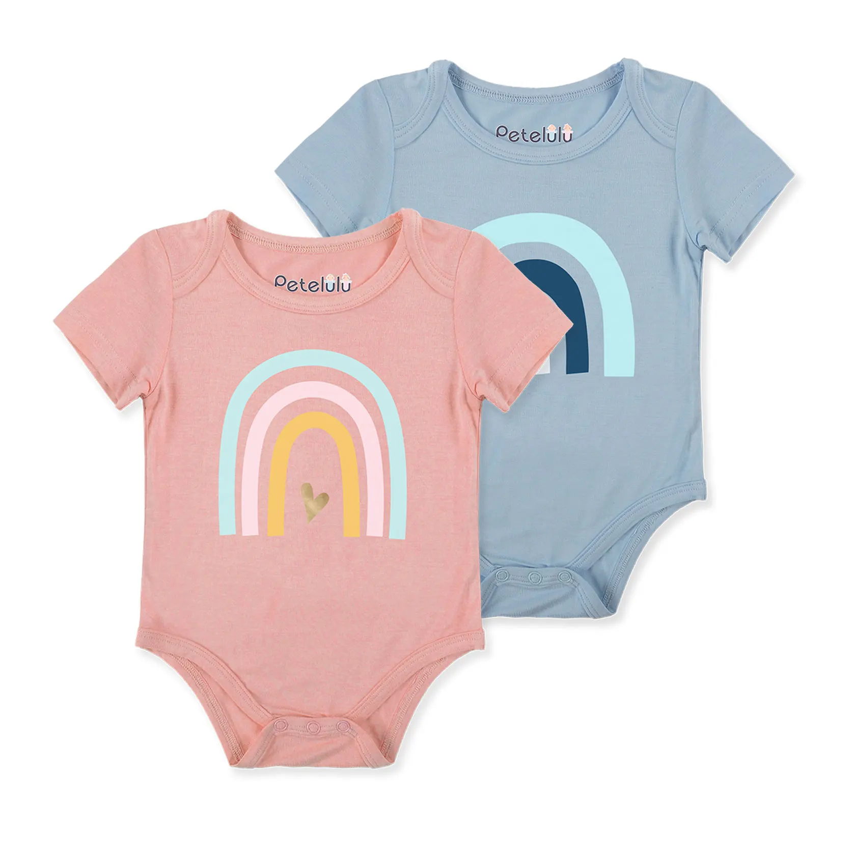 

New Design Organic Bamboo Fiber Cotton With Rainbow Printing Baby Rompers