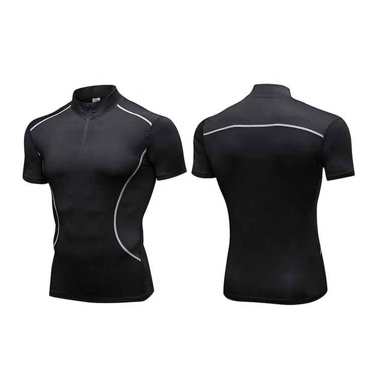 

Men's Sports Tights Quick Dry Sweat Short Sleeve Gym T-shirt, Custom color