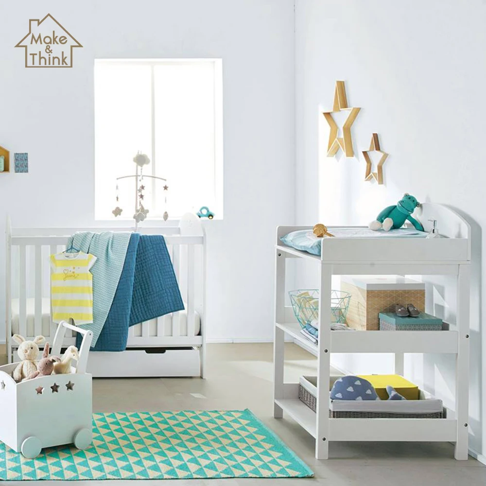 
Baby kids bath wooden nappy diaper changing station table storage a langer 