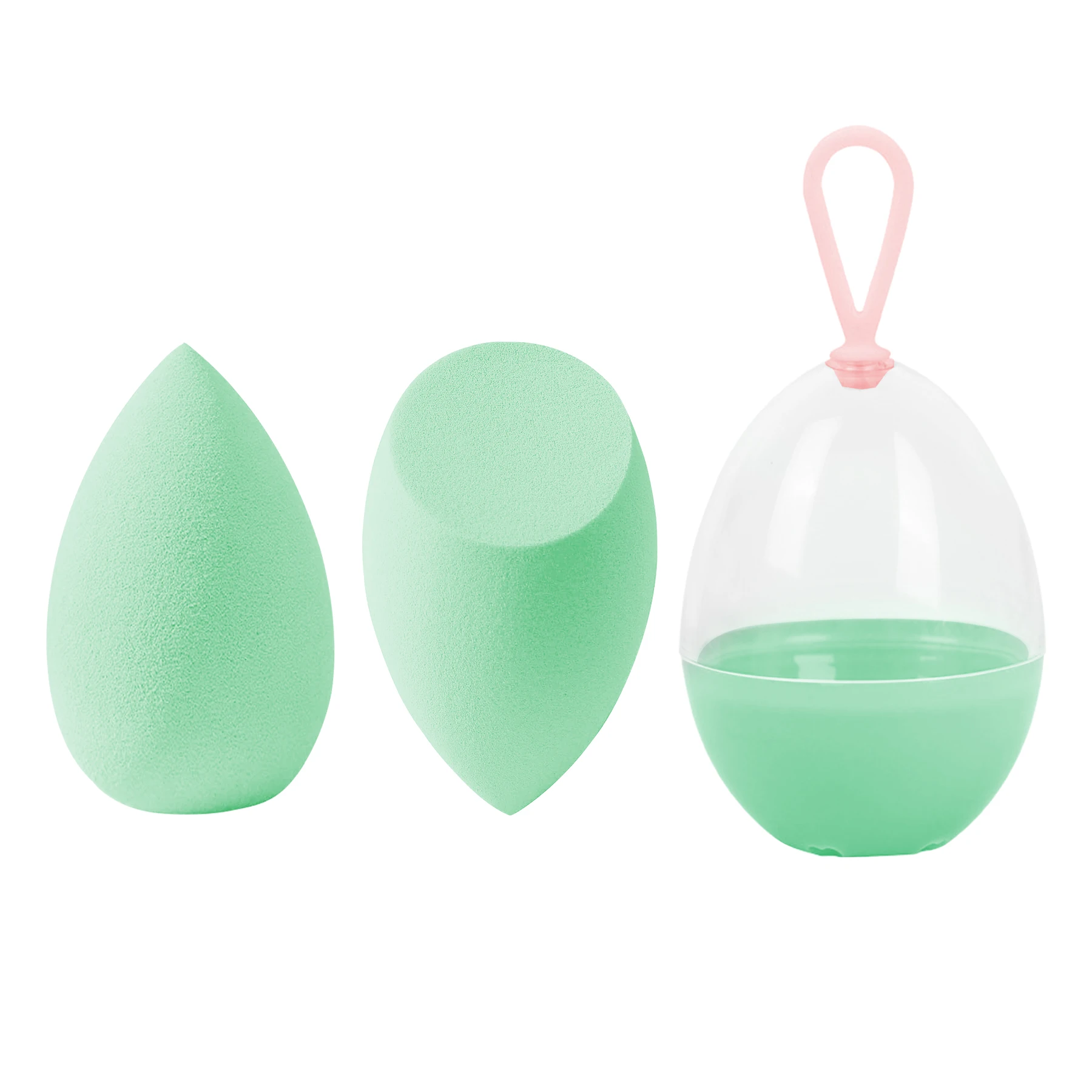 

Non latex soft custom beauty sponge box packaging Makeup Sponge Blender set, Green,purple,blue,pink,magenta,orange