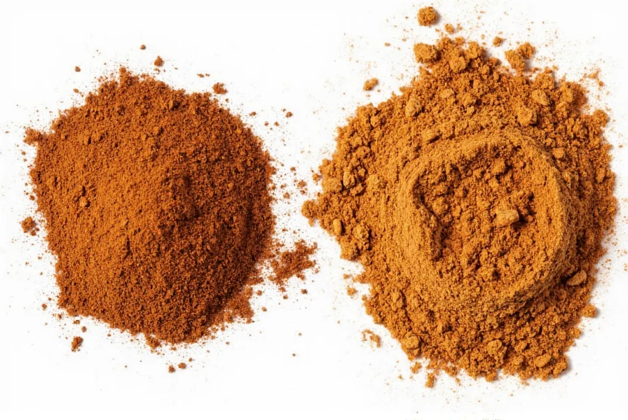 Close-up comparison of baker's cinnamon blend versus single-origin cinnamon sticks and ground varieties