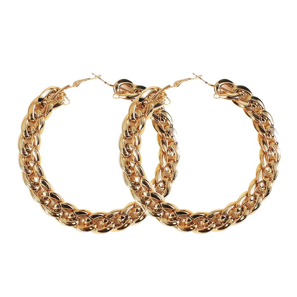 

Hot Fashion Dubai 90mm Big Hoop Gold Plated Earrings Acrylic Statement Handmade Earrings For Women Wholesale Jewelry, Gold, silver