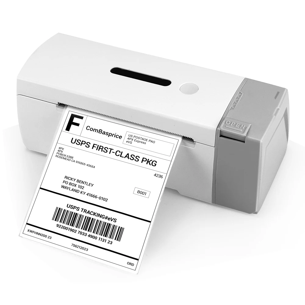 

Shipping Label Printer Sticker 30-114mm Express Waybill USB Mobile Phone BT Address QR Code 4X6 4 Inch Thermal Barcode Printer