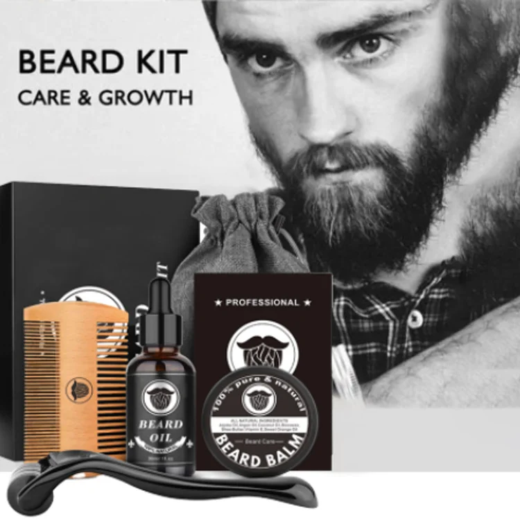 

Amazon Hot Sale Private Label 5PCS Beard Care Kit Beard Growth Kit