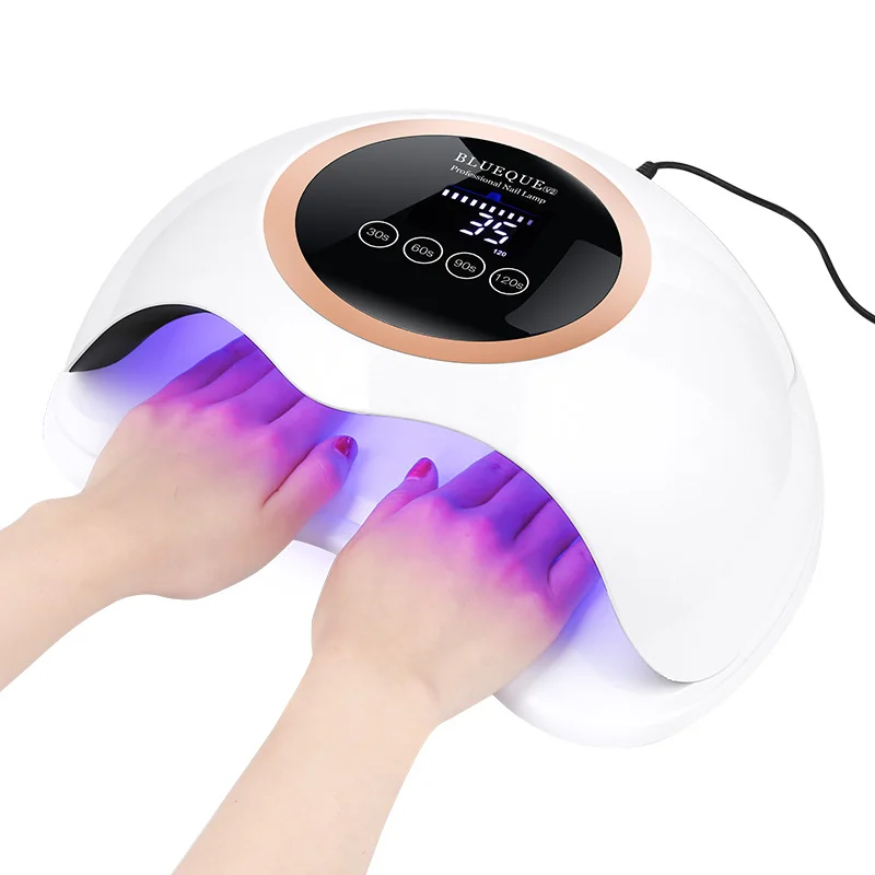 BLUEQUE 168w Nails Dryer Gel Polish Drying Lamp Nail Curing Lamp Dryer 2 Hands UV LED Nail Lamp For Manicure