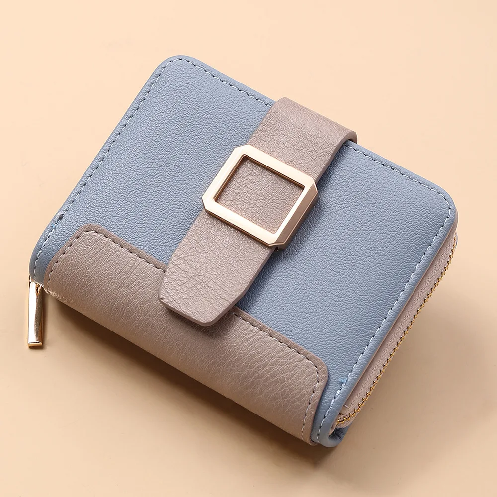 

Amazon Hot Selling custom PU Leather Zipper coin purse coin purse mini card wallet, Red