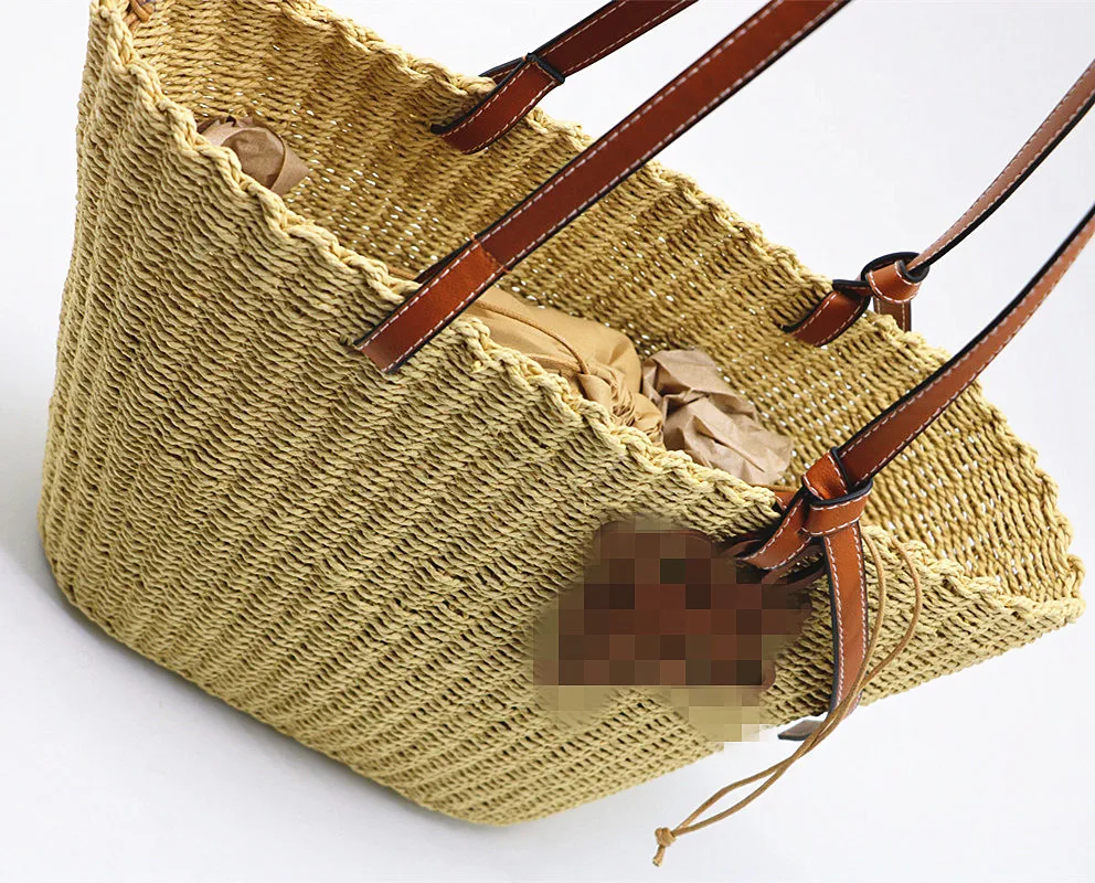 

NEW SUMMER Handmade Woven Shoulder Handbag Women Summer Beach Straw Bags