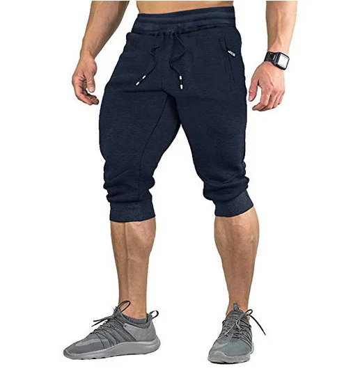 Men's Pockets 3/4 Jogger Pants sweat pants in apparel men fashion blank fleece pants