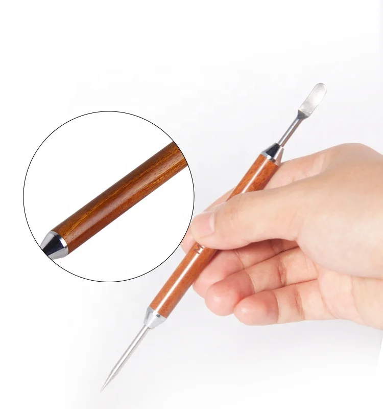 

Barista Coffee Latte Art Pen Decorating Stainless Steel Home Kitchen Tool ,Wood Material Latte Art Pen, Wood color