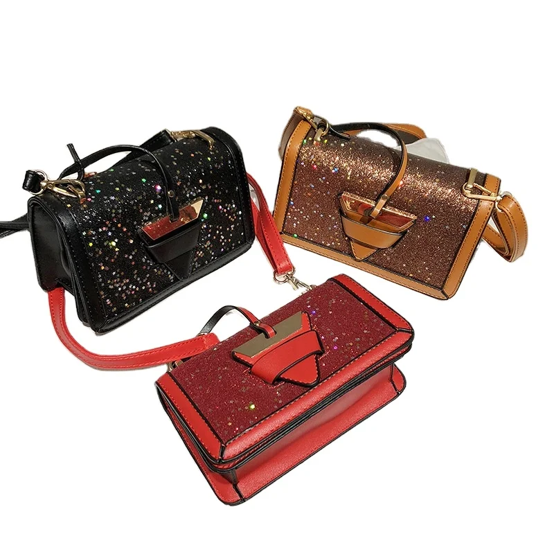 

High quality hot sale sequin handbag vintage matching chic small clutch shoulder bag, Multi