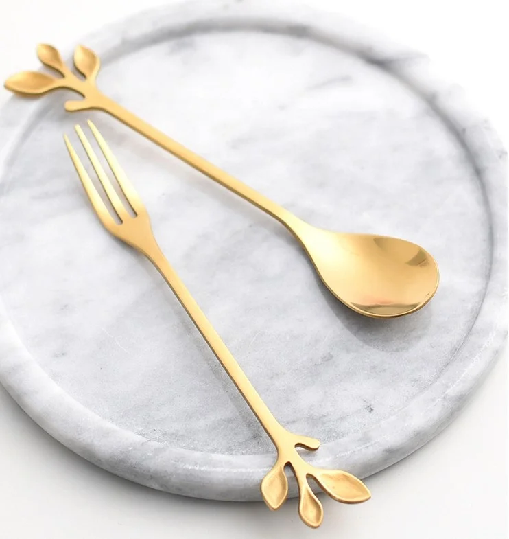 

kitchen gadgets Coffee Spoon Retro Leaves Handle Tea Stirring Spoons Exquisite Kitchen Sugar Measuring Tool Gifts, Customized color