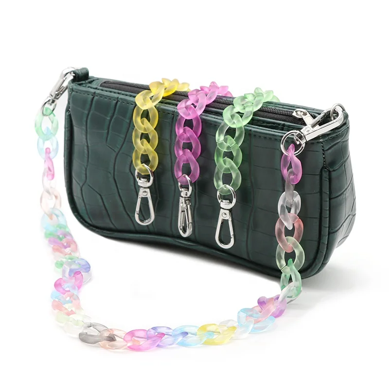 

Manufacture Transparent Jelly Colors Acrylic Crossbody Bag Accessories Purse Handbag Chain Strap, As show or customized