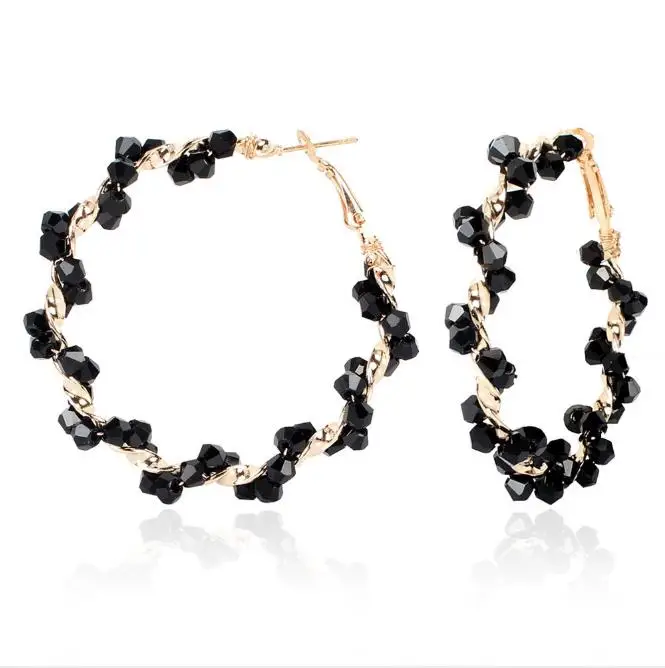 

Hoop Earrings for Women Heart Geometric Gold Circle Party crystal Jewelry Gift