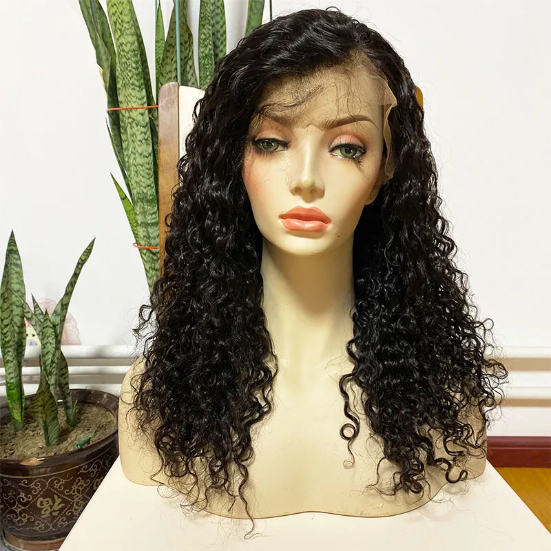 

Natural Wave Lace Front Wig Side Part Curly Human Hair Double Drawn Wigs Cuticle Aligned Virgin Hair 150%Density