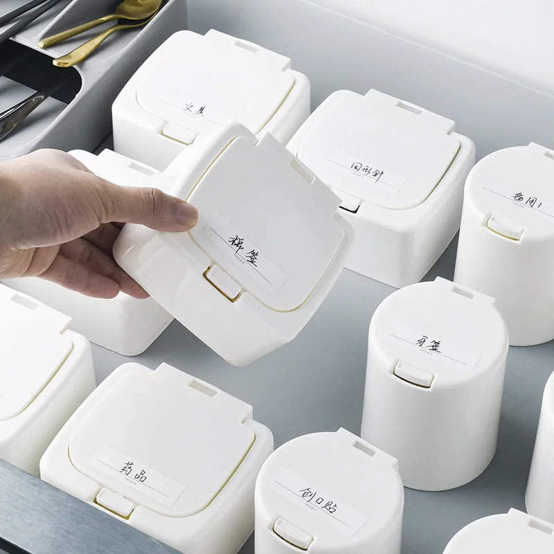 

Small Object Classification Drawer Storage Box Home Office Sundries Medicine Cotton Swabs Desktop Storage Box, White