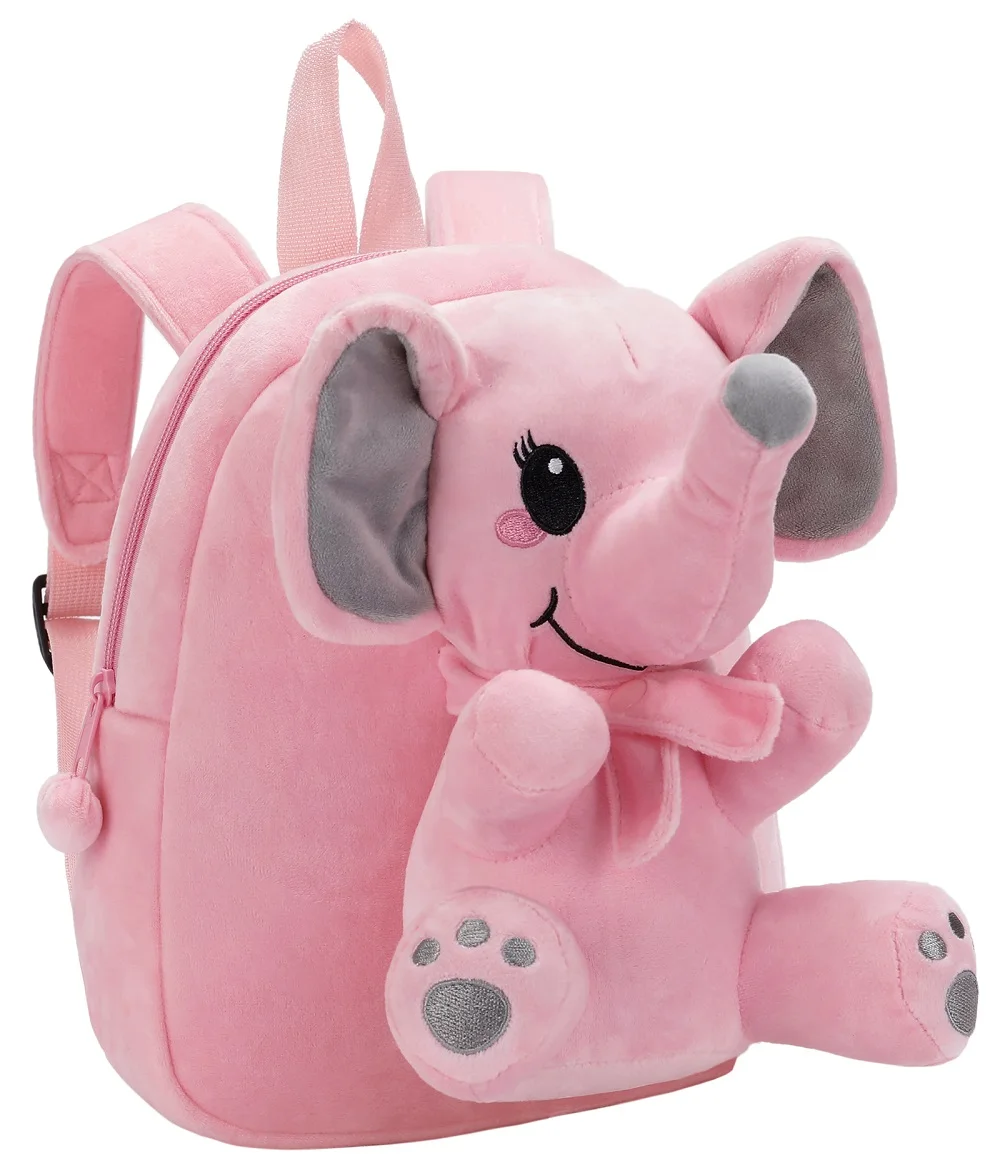 

Fashion Cartoon School Bag Wholesale Cute Soft Plush Elephant Kids Bag
