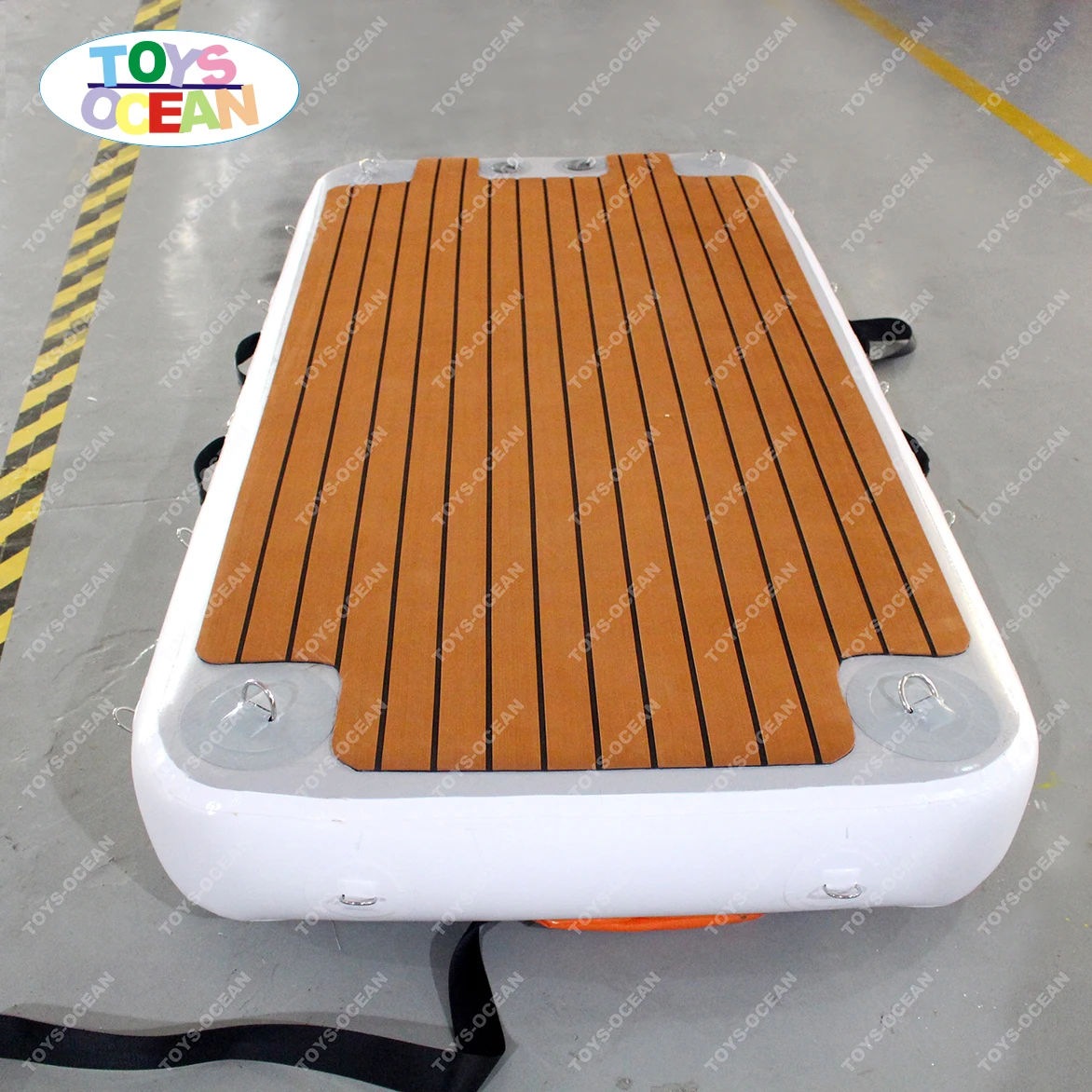 

Teak Drop Stitch sunbathing yoga water pontoon platform inflatable yacht island floating dock