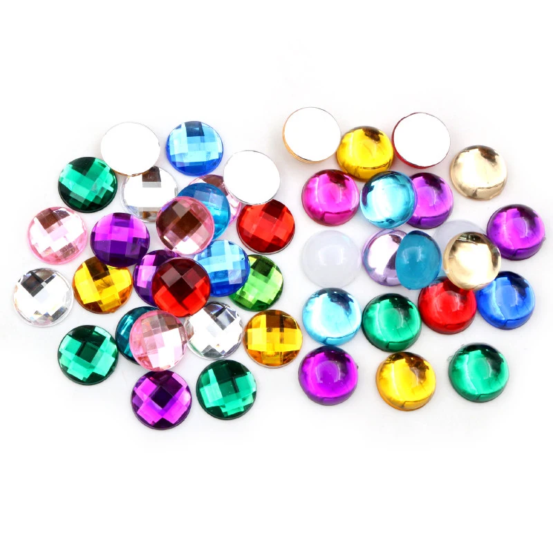 40pcs 12mm Mixed Crystal Colorful Flatback Resin Cabochons Cameo Handmade Spacers For Diy Jewelry Making Supplies