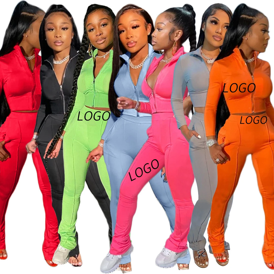 

2021 Fashion Sport Casual Women Long Sets Reflective Strip Women Clothing Jogger Set Outfit Women 2 Piece Set