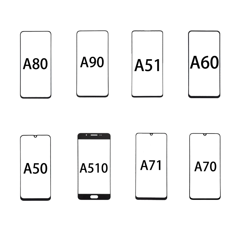 

Front Outer Glass cover Panel Replace for samsung a50 a70, Black/white /gold