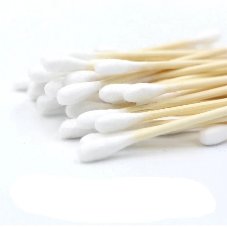 

Bamboo Sticks Eco Friendly Plastic Free Biodegradable Cotton Swabs, White head+nature bamboo stick