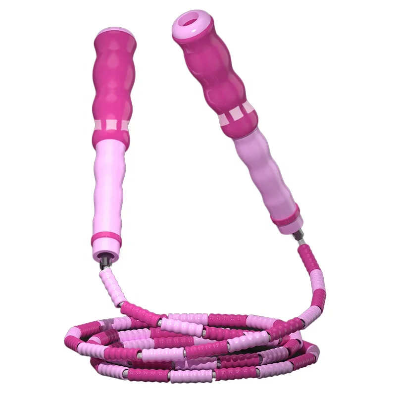 

skipping rope with bamboo knots speed jump rope for children, Blue/pink/green/purple
