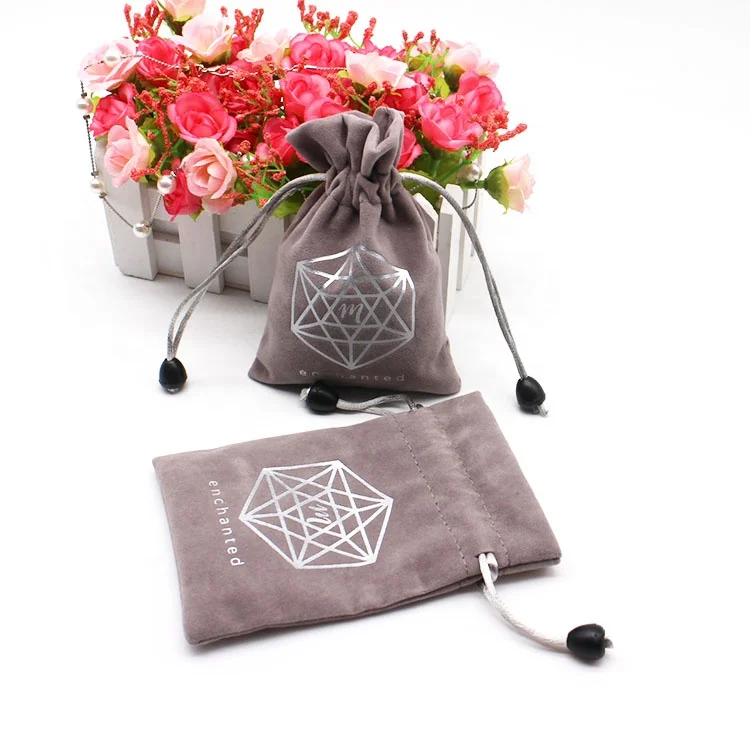 
New price promotion Silk Screen Printed Ladies custom cotton velvet jewelry pouch bags 