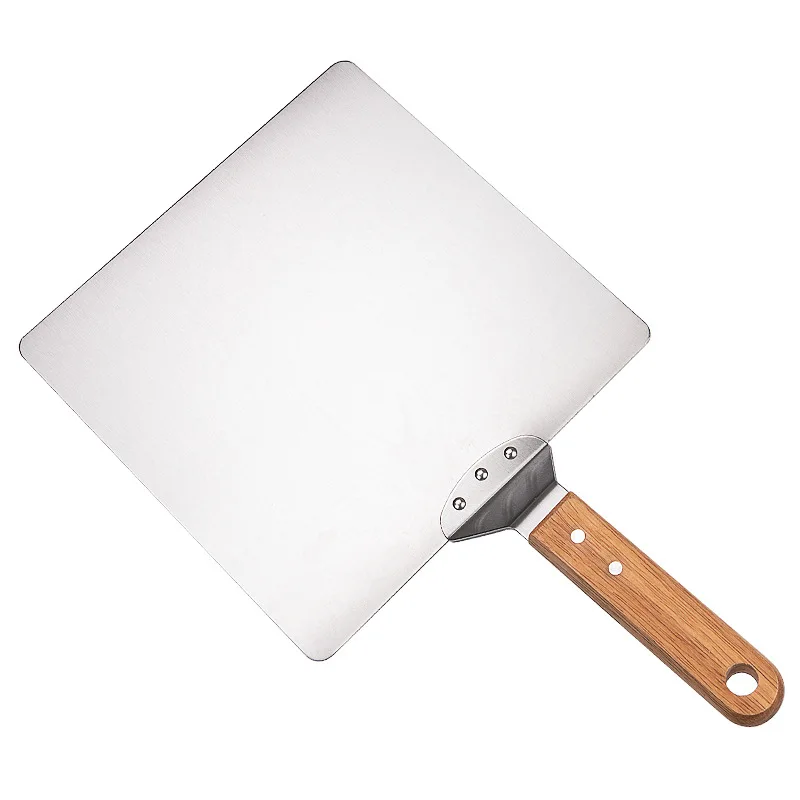 

Stainless Steel With Wooden Handle Pizza Peel 10inch Pizza Paddle, As shown