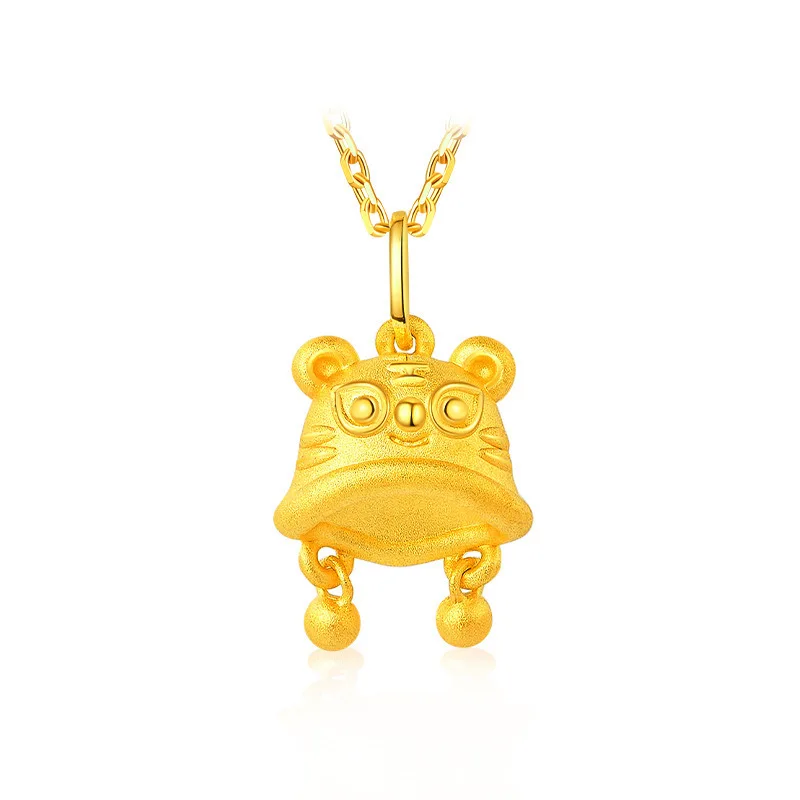 

Children's Fun National Fashion Tiger Head Hat Pendant Neck Accessories Holiday Gift Vietnam Placer Gold Tiger Head Hat Pendant