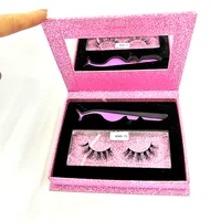 

1 pair lash box with tweezer custom private label eyelash packaging logo eyelashes mirror box with lash applicator