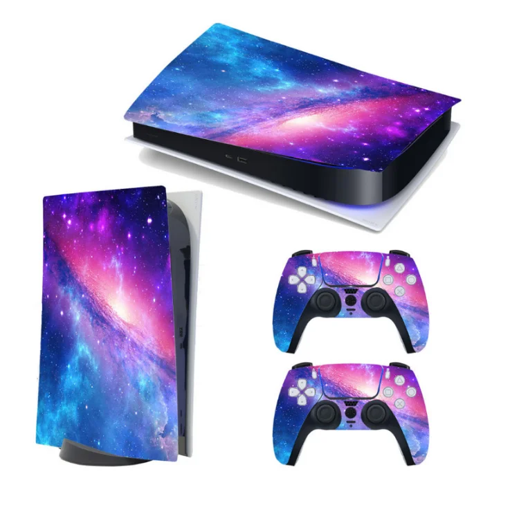 

Hot sale For Sony Playstation 5 Customized For PS4 PS5 Vinyl Skin Console Cover Sticker with 2 Controller Gamepad Skin Sticker, Black blue red white pink green